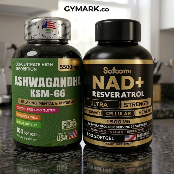 Combo Vitalidad Total: NAD+ Resveratrol & Ashwagandha KSM-66